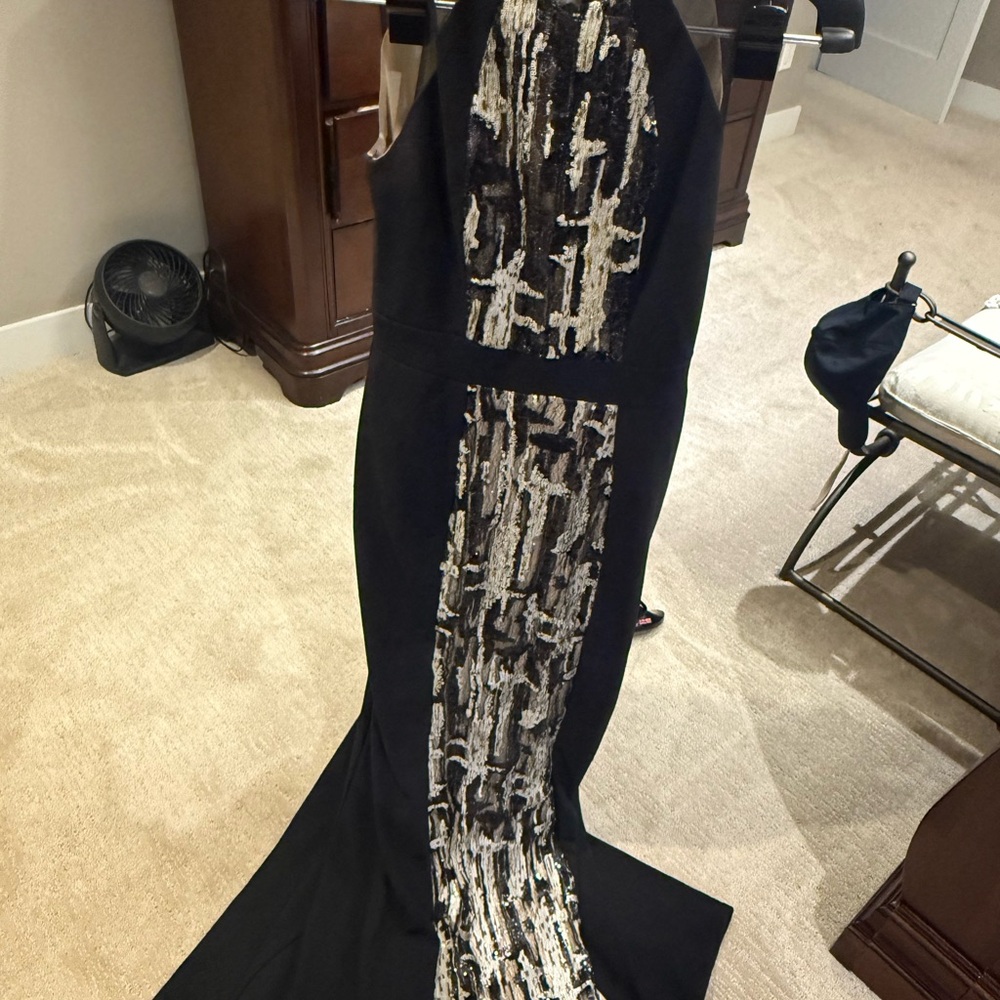 JS Collections Black Dress with Silver Accents